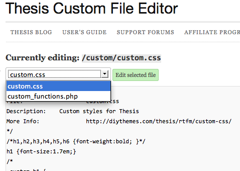 Thesis custom file editor not working